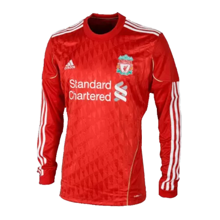 Men's 2011/12 Liverpool Retro Home Soccer Long Sleeves Jersey - goatjersey