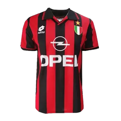 Men's 1996/97 AC Milan Retro Home Soccer Jersey - goatjersey