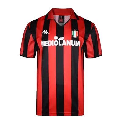 Men's 1988/89 AC Milan Retro Home Soccer Jersey - goatjersey