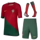 Kids Portugal 2022/23 Whole Kits Home Soccer Kit (Jersey+Shorts+Sock - goatjersey