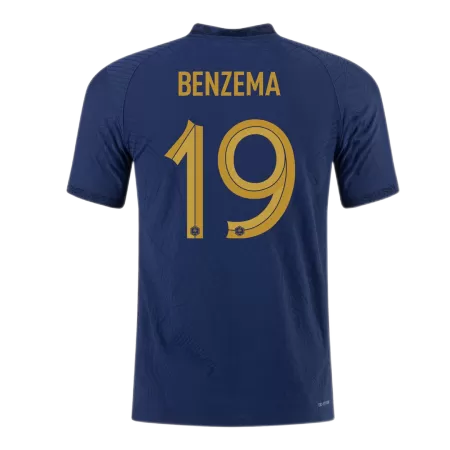 Men's France BENZEMA #19 2022 Home World Cup Player Version Soccer Jersey - goatjersey