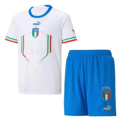 Kids Italy 2022 Away Soccer Jersey Kits(Jersey+Shorts) - goatjersey