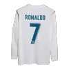 Men's 2017/18 Real Madrid RONALDO #7 Retro Home Soccer Long Sleeves Jersey - goatjersey