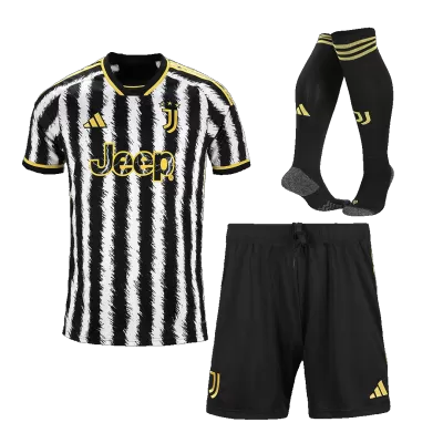 Kids Juventus 2023/24 Whole Kits Home Soccer Kit (Jersey+Shorts+Sock - goatjersey