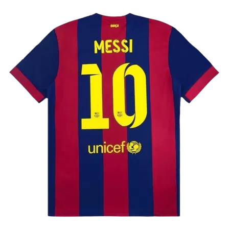 Men's 2014/15 Barcelona MESSI #10 Retro Home Soccer Jersey - goatjersey