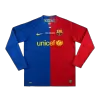 Men's 2008/09 Barcelona MESSI #10 Retro Home Soccer Long Sleeves Jersey - goatjersey