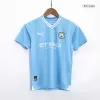 Kids Manchester City 2023/24 Home Soccer Jersey Kits(Jersey+Shorts) - goatjersey