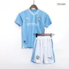 Kids Manchester City 2023/24 Home Soccer Jersey Kits(Jersey+Shorts) - goatjersey