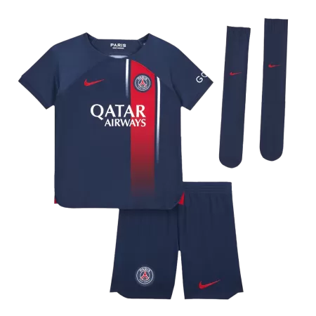 Kids PSG 2023/24 Whole Kits Home Soccer Kit (Jersey+Shorts+Sock - goatjersey