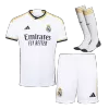 Men's 2023/24 Real Madrid Home Soccer Whole Kits(Jerseys+Shorts+Socks) - goatjersey