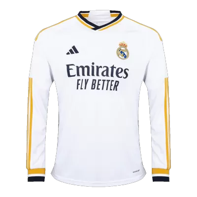 Men's Real Madrid 2023/24 Home Soccer Long Sleeves Jersey - goatjersey