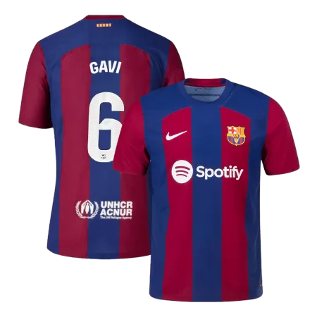 Men's Barcelona GAVI #6 2023/24 Home Player Version Soccer Jersey - goatjersey