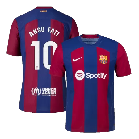 Men's Barcelona ANSU FATI #10 2023/24 Home Player Version Soccer Jersey - goatjersey