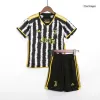 Kids Juventus 2023/24 Home Soccer Jersey Kits(Jersey+Shorts) - goatjersey