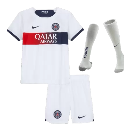 Kids PSG 2023/24 Whole Kits Away Soccer Kit (Jersey+Shorts+Sock - goatjersey