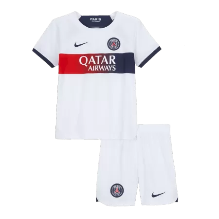 Kids PSG 2023/24 Away Soccer Jersey Kits(Jersey+Shorts) - goatjersey