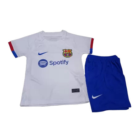 Kids Barcelona 2023/24 Away Soccer Jersey Kits(Jersey+Shorts) - goatjersey