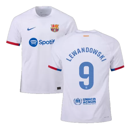 Men's Barcelona LEWANDOWSKI #9 2023/24 Away Player Version Soccer Jersey - goatjersey