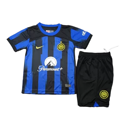 Kids Inter Milan 2023/24 Home Soccer Jersey Kits(Jersey+Shorts) - goatjersey