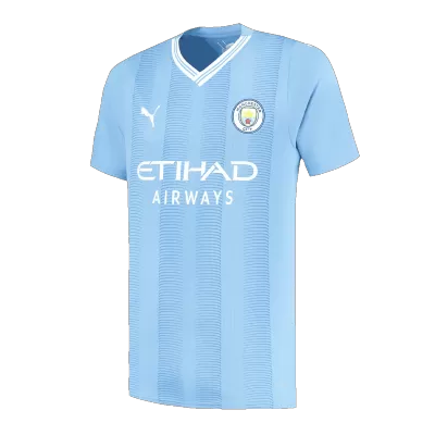 Men's Manchester City Home Soccer Short Sleeves Jersey 2023/24 - goatjersey