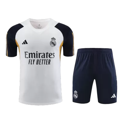 Men's Real Madrid 2023/24 Pre-Match Soccer Jersey Kit(Jersey+Shorts) - goatjersey