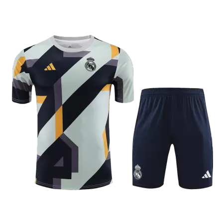 Men's Real Madrid 2023/24 Pre-Match Soccer Jersey Kit(Jersey+Shorts) - goatjersey