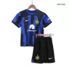 Kids Inter Milan 2023/24 Home Soccer Jersey Kits(Jersey+Shorts) - goatjersey