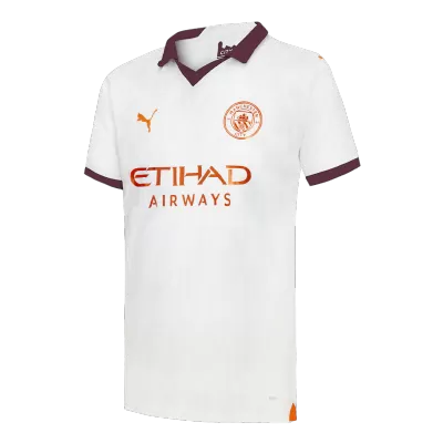 Men's Manchester City Away Soccer Short Sleeves Jersey 2023/24 - goatjersey