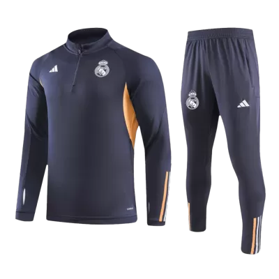 Kids Real Madrid 2023/24 Tracksuit Zipper Sweat Shirt Soccer Jersey - goatjersey