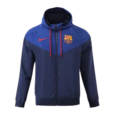 Men's Barcelona 2023/24 Windbreaker Hoodie Jacket - goatjersey