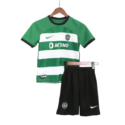 Kids Sporting CP 2023/24 Home Soccer Jersey Kits(Jersey+Shorts) - goatjersey