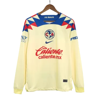 Men's Club America 2023/24 Home Soccer Long Sleeves Jersey - goatjersey