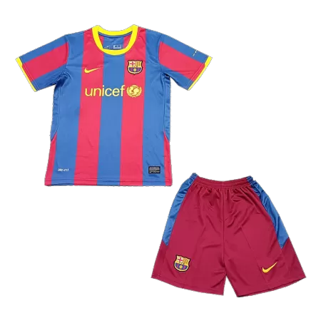Kids Barcelona 2010/11 Home Soccer Jersey Kits(Jersey+Shorts) - goatjersey