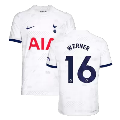 Men's Tottenham Hotspur WERNER #16 2023/24 Home Player Version Soccer Jersey - goatjersey