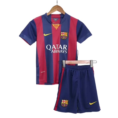 Kids Barcelona 2014/15 Home Soccer Jersey Kits(Jersey+Shorts) - goatjersey