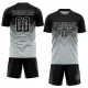 Men Custom Silver Black Soccer Jersey Uniform - goatjersey