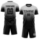 Men Custom Gray Black Soccer Jersey Uniform - goatjersey