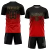 Men Custom Red Black Soccer Jersey Uniform - goatjersey