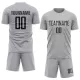 Men Custom Silver Gray Black Soccer Jersey Uniform - goatjersey