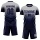 Men Custom Gray Navy Soccer Jersey Uniform - goatjersey