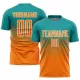 Men Custom Teal Orange Soccer Jersey Uniform - goatjersey