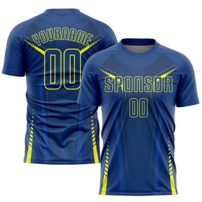 Men Custom Navy Blue Gold Soccer Jersey Uniform - goatjersey