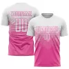 Men Custom Pink White Soccer Jersey Uniform - goatjersey