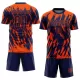 Men Custom Orange Navy Soccer Jersey Uniform - goatjersey