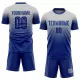 Men Custom Navy Blue Gray Soccer Jersey Uniform - goatjersey