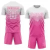 Men Custom Pink White Soccer Jersey Uniform - goatjersey