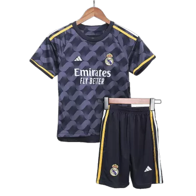 Kids Real Madrid 2023/24 Away Soccer Jersey Kits(Jersey+Shorts) - goatjersey