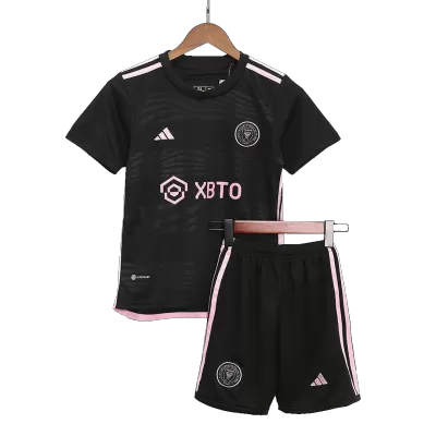 Kids Inter Miami CF 2023/24 Away Soccer Jersey Kits(Jersey+Shorts) - goatjersey