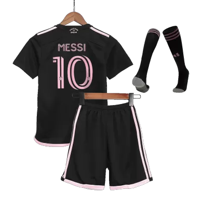 Kids Inter Miami CF 2023/24 MESSI #10 Whole Kits Away Soccer Kit (Jersey+Shorts+Sock - goatjersey