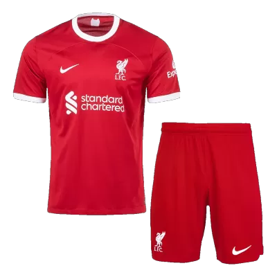 Men Liverpool 2023/24 Home Soccer Jersey Kits(Jersey+Shorts) - goatjersey